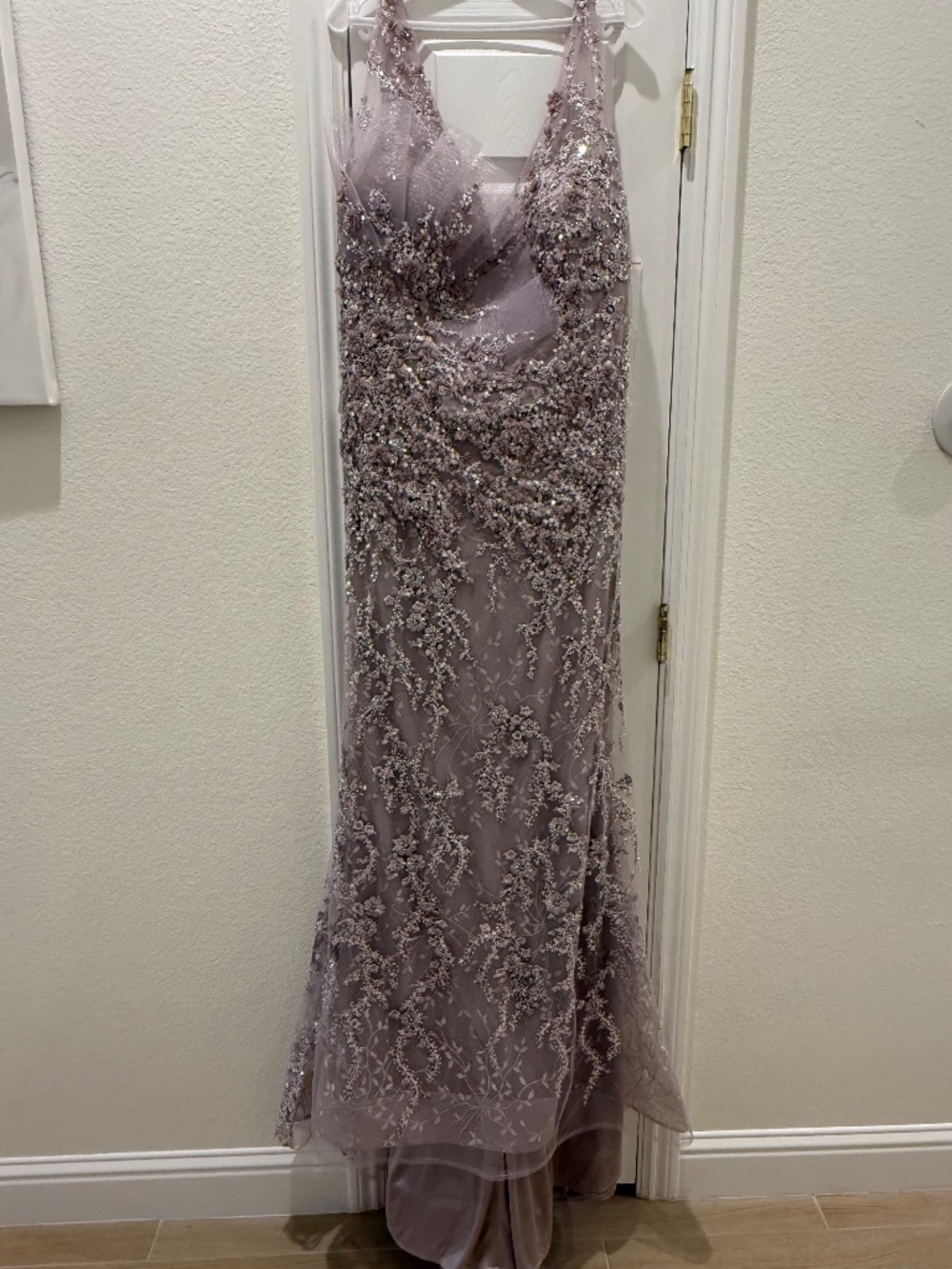 Marsoni by Colors MV1279 - 3D Floral V-Neck Gown